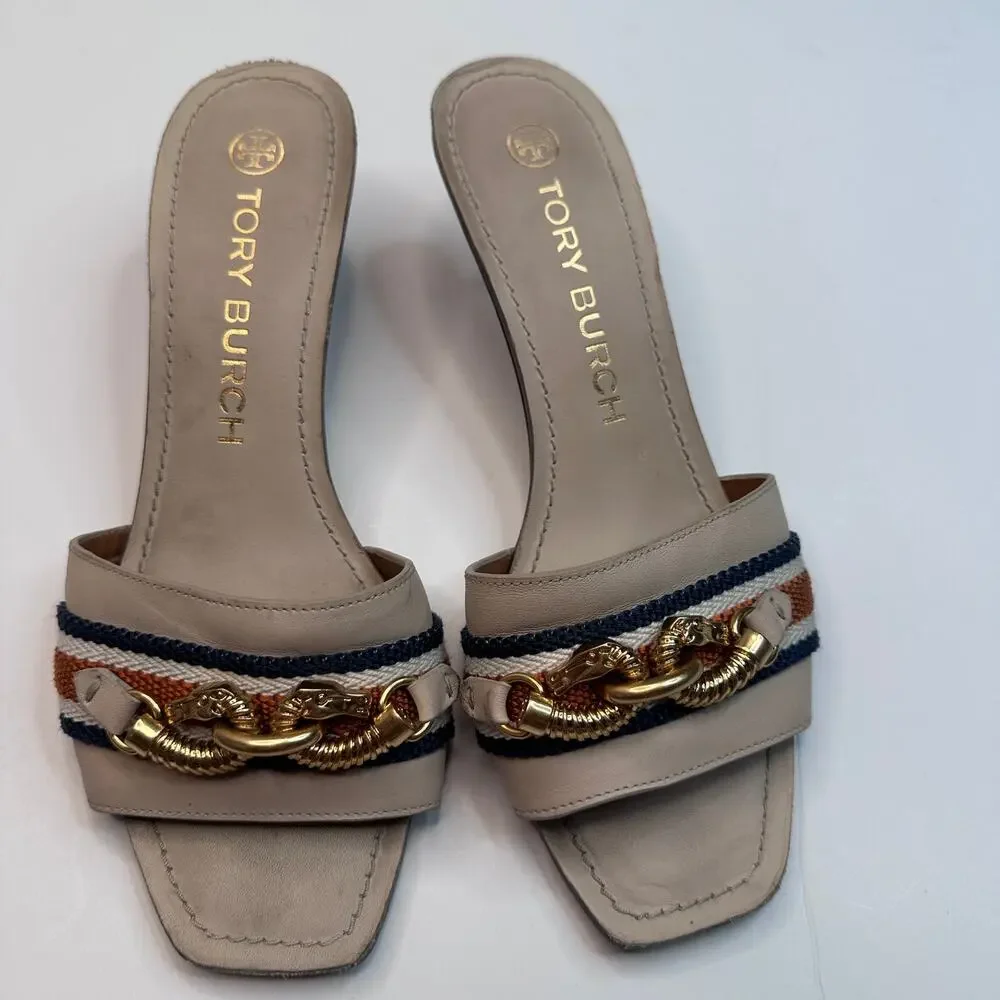 Tory Burch Jessa 55MM Horsehead Cream Sandals